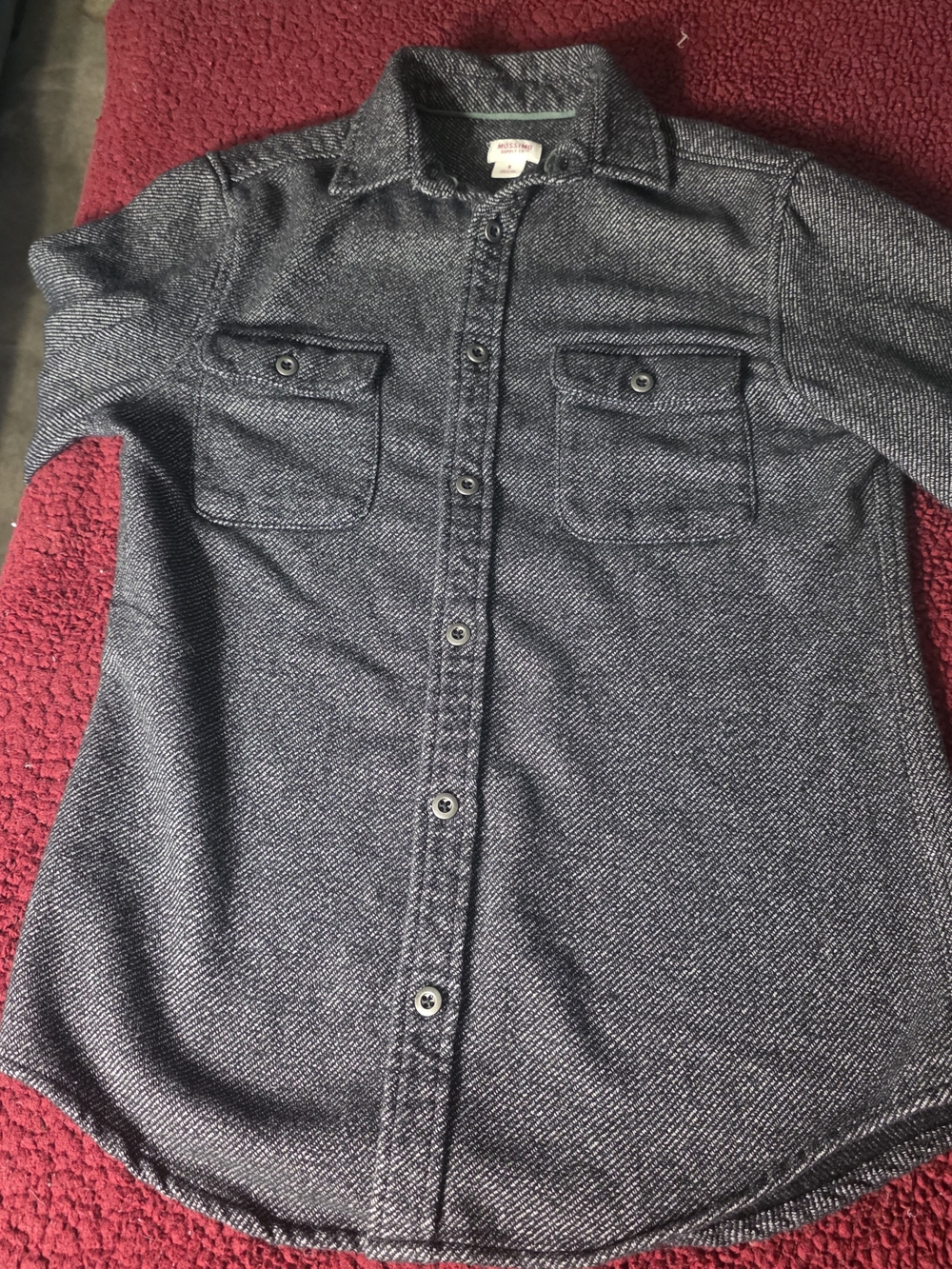Mossimo Supply Co. Men's Gray Flannel Button-Up Shirt, Long Sleeve, Shacket, S